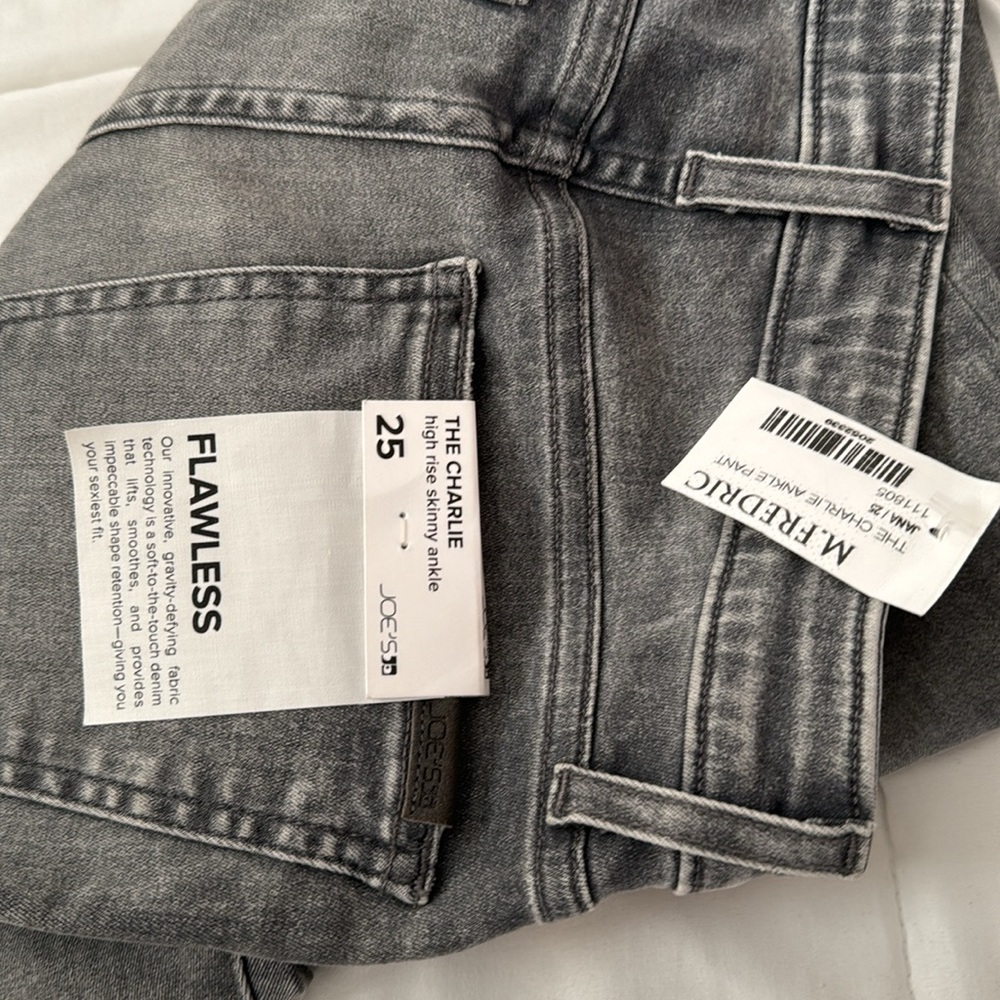 * Joe's Jeans Women Charlie High Rise Skinny Ankle Grey Distressed Jeans - Picture 7 of 11